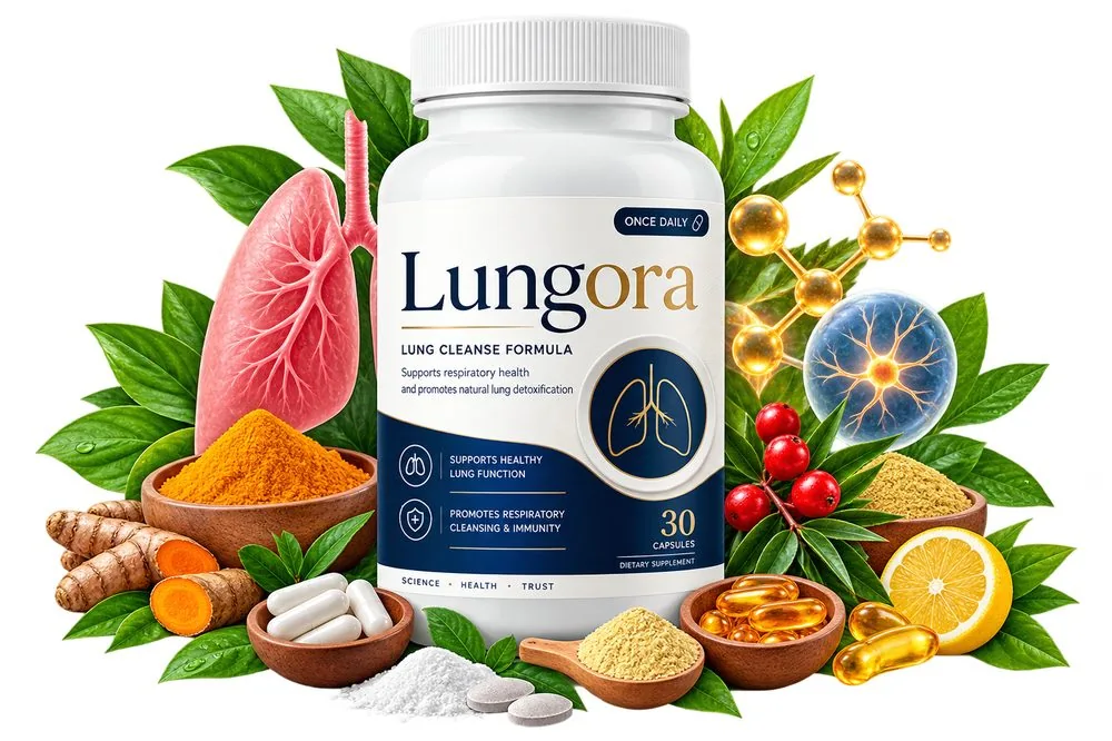 Lungora bottle with turmeric, citrus and botanical ingredients